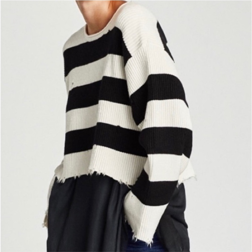 ZARA striped cropped sweater